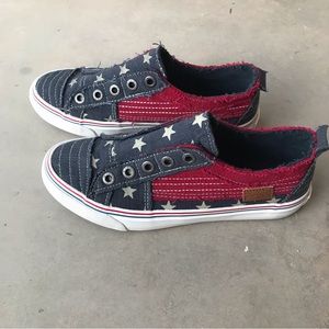 Blowfish Red Blue White Stars Slip On Sneakers